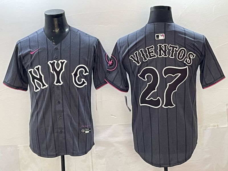Men New York Mets #27 Vientos Black City Edition Game 2026 Nike MLB Jersey style 03->new york mets->MLB Jersey